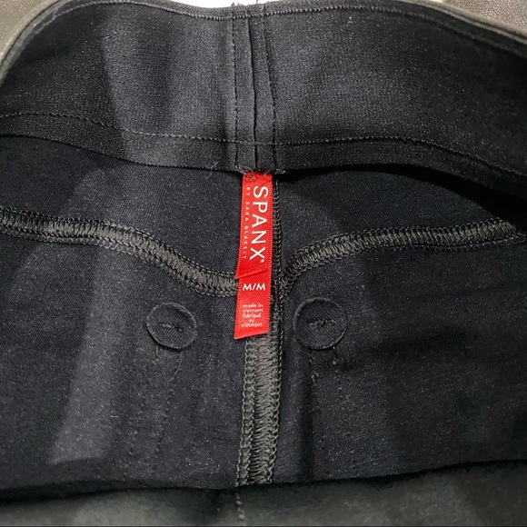 Spanx Leather-Like Ankle Skinny Pant Sz M DEFECTED Stretchy Chic Edgy Casual - Picture 9 of 15